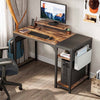 47x23 Office Desk with Storage Space - Rustic Brown