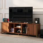 Sonoma Base Media Cabinet WITH LIGHT CONTROL,Walnut & Brass
