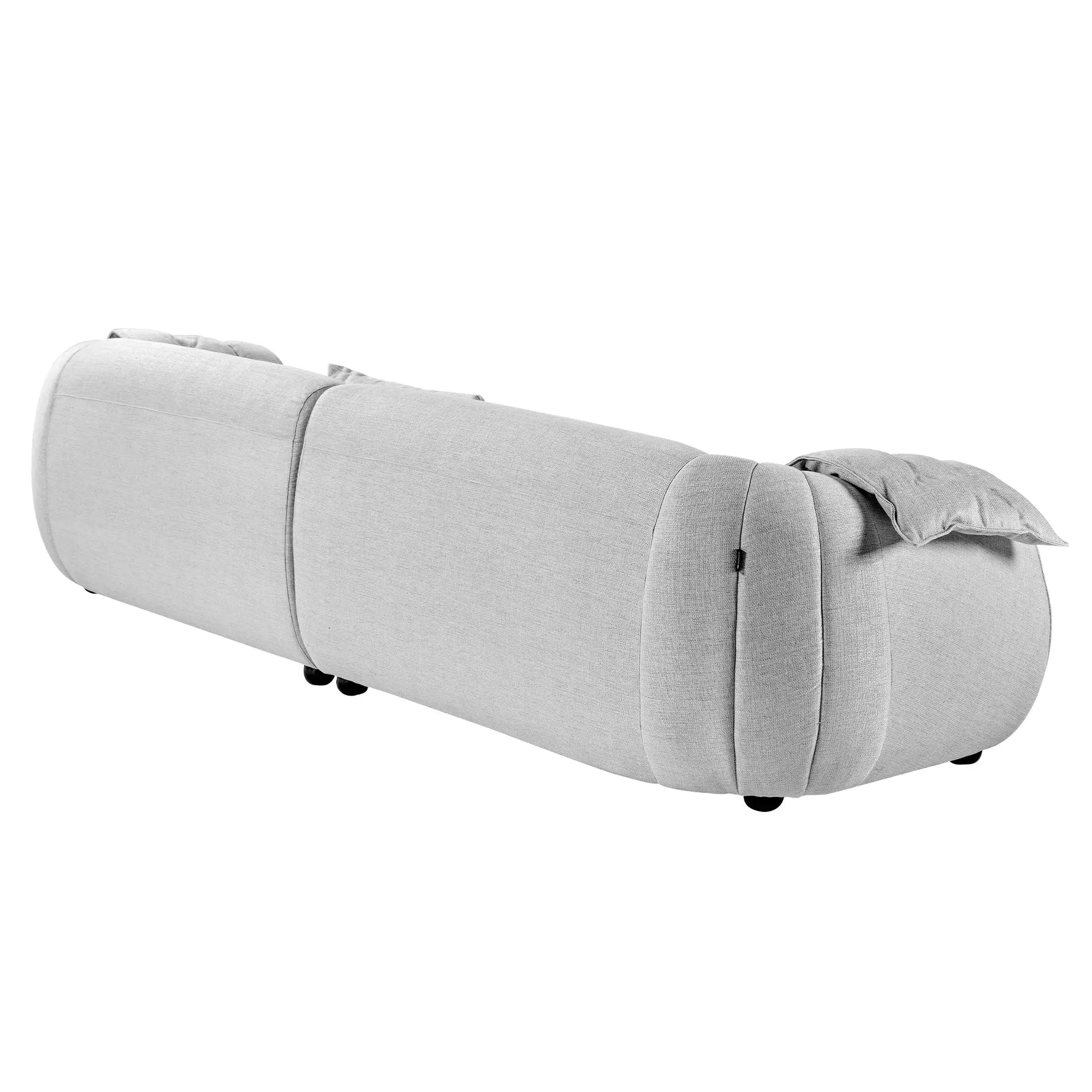 Modern Chloé Modular Sofa in Light Gray With Cotton-Linen Blend, Ideal for Minimalist Living Spaces.