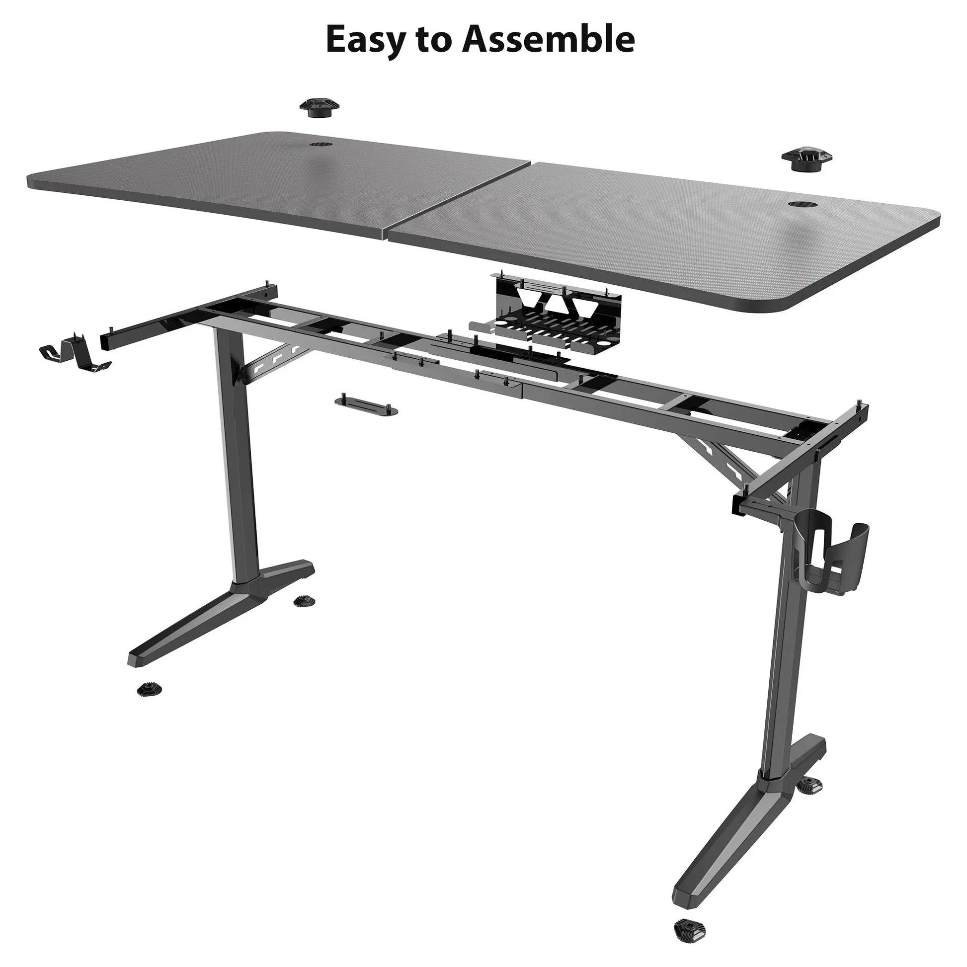 Eureka Ergonomic Gip 60 Gaming Desk, Easy to Assemble, With Accessories and Carbon Fiber Surface.