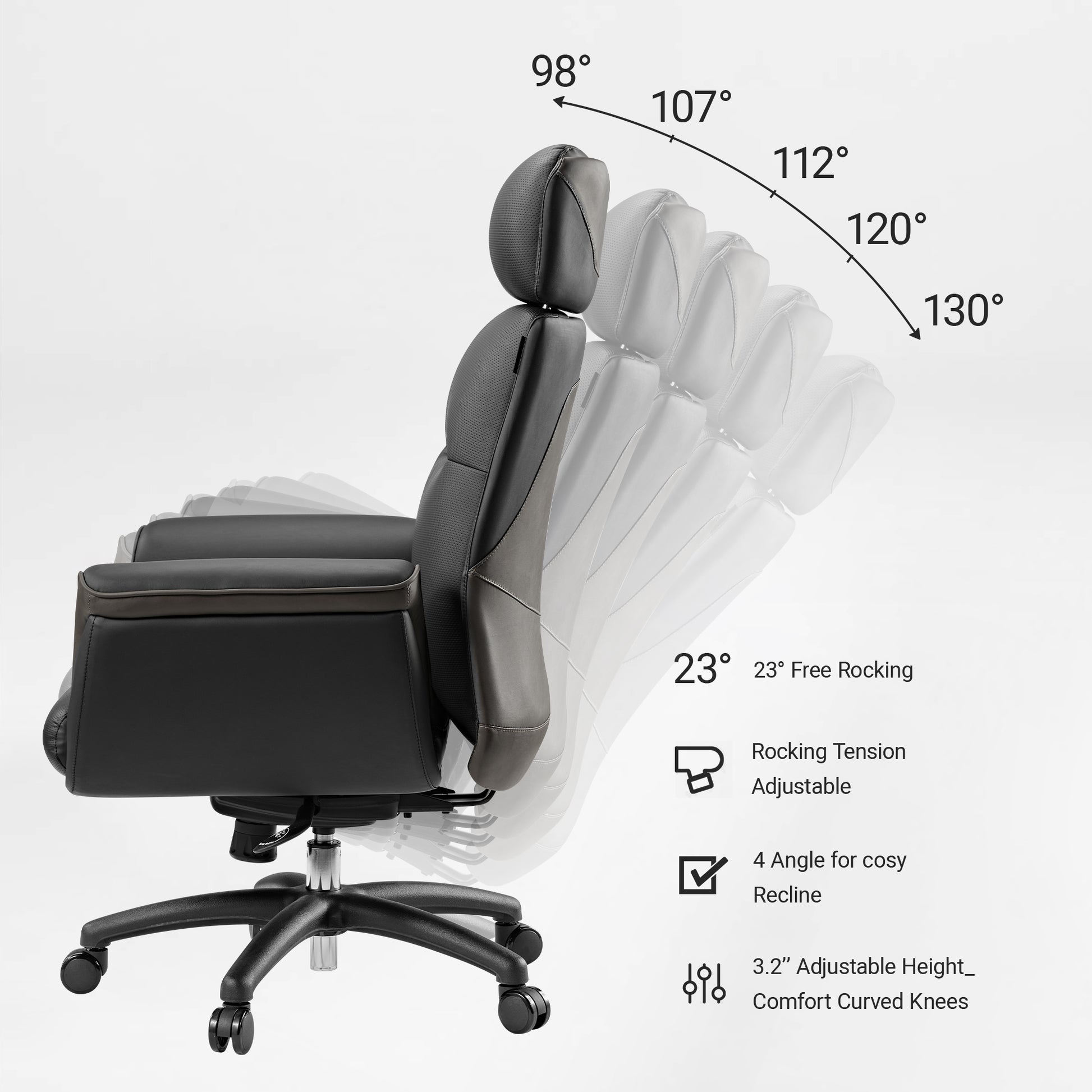 Royal Executive Office Chair - Adjustable Recline and Rocking Features.