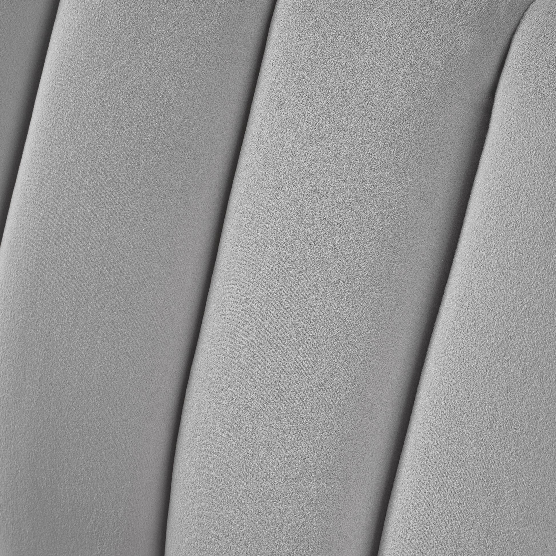 Adena Velvet Office Chair Detail: Gray Velvet Upholstery, Showing Soft Texture for a Glamorous Office Design.