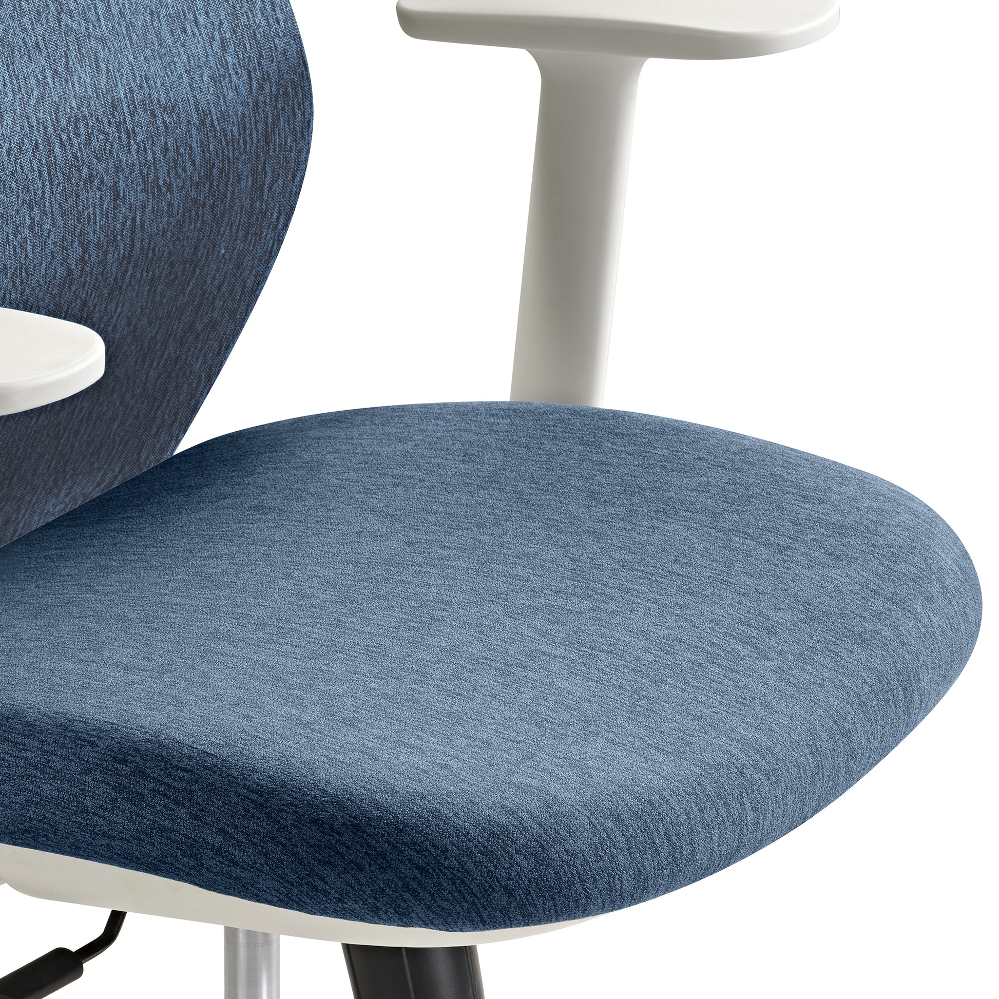 Skylar-Lite Duo Hue Ergonomic Chair, Blue Woven Fabric, White Frame. Modern Design for Home Or Office.