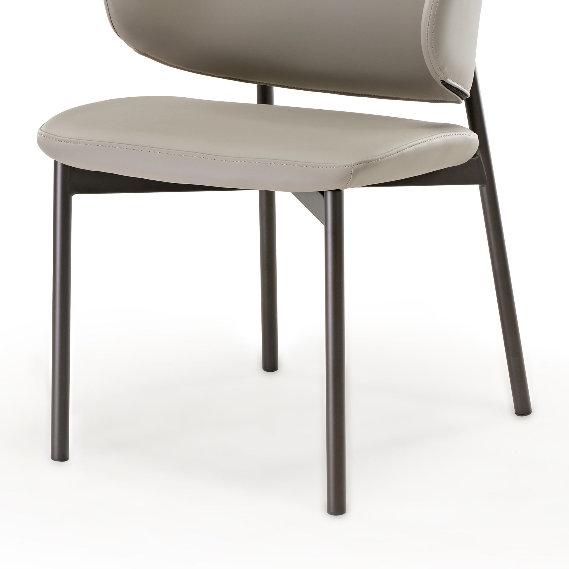 Noble Gray Upholstered Dining Chair With Metal Legs, Perfect for Modern Dining Spaces.