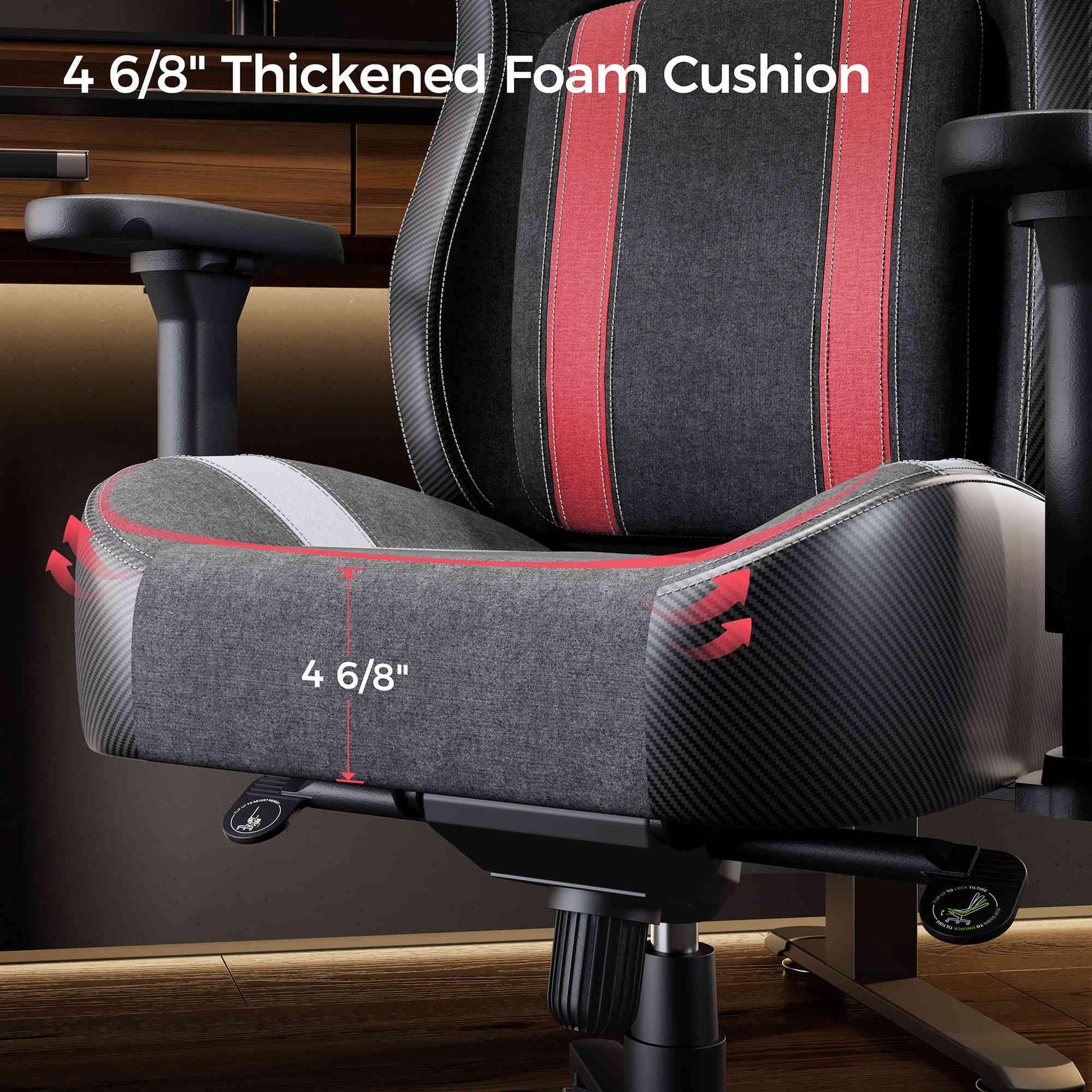 Hyperx Python II Gaming Chair, 4 6/8 Thickened Foam Cushion, Ergonomic Design.