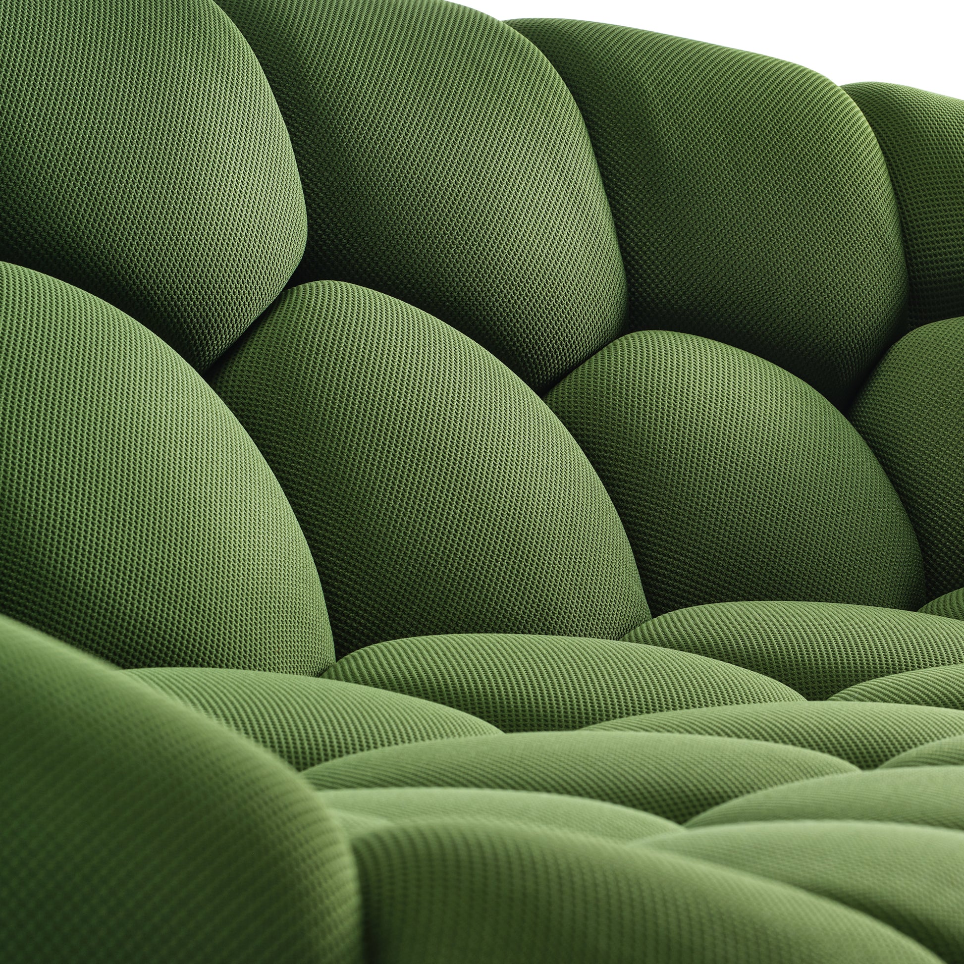 Luca Modern Green Sofa Detail, Bubble Design, Honeycomb Fabric, Modern Living Room Furniture.