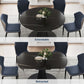 53'' Round Extending Dining Table with Stone Slab for Dining Room, black, Extended and Retractable compared.