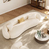 Amy, Upholstered Curved Sofa, 3 Seaters - Off-White