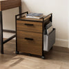23" Rolling File Cabinet with Drawer - Walnut