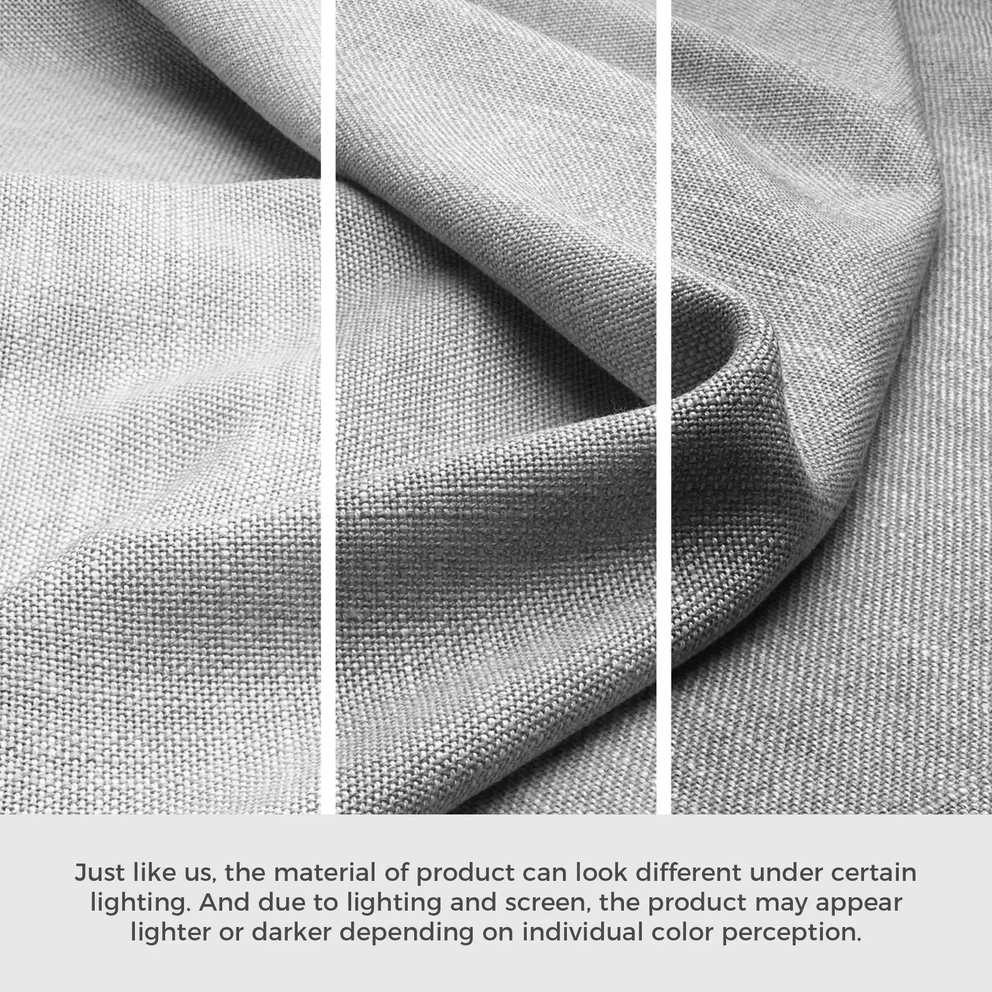Chloé Modular Sofa Light Gray Cotton-Linen Blend Fabric Detail, Showing Texture and Color.