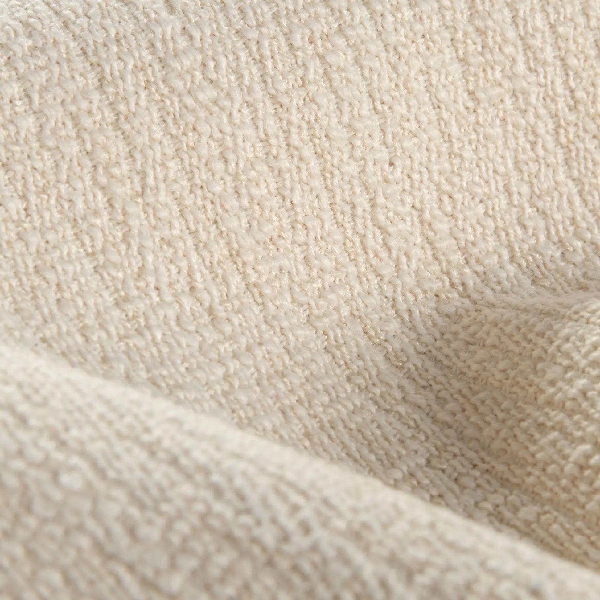Close-Up of Breathable Cotton-Linen Fabric On Henry-Armrest Zero Gravity Recliner, Beige Color.