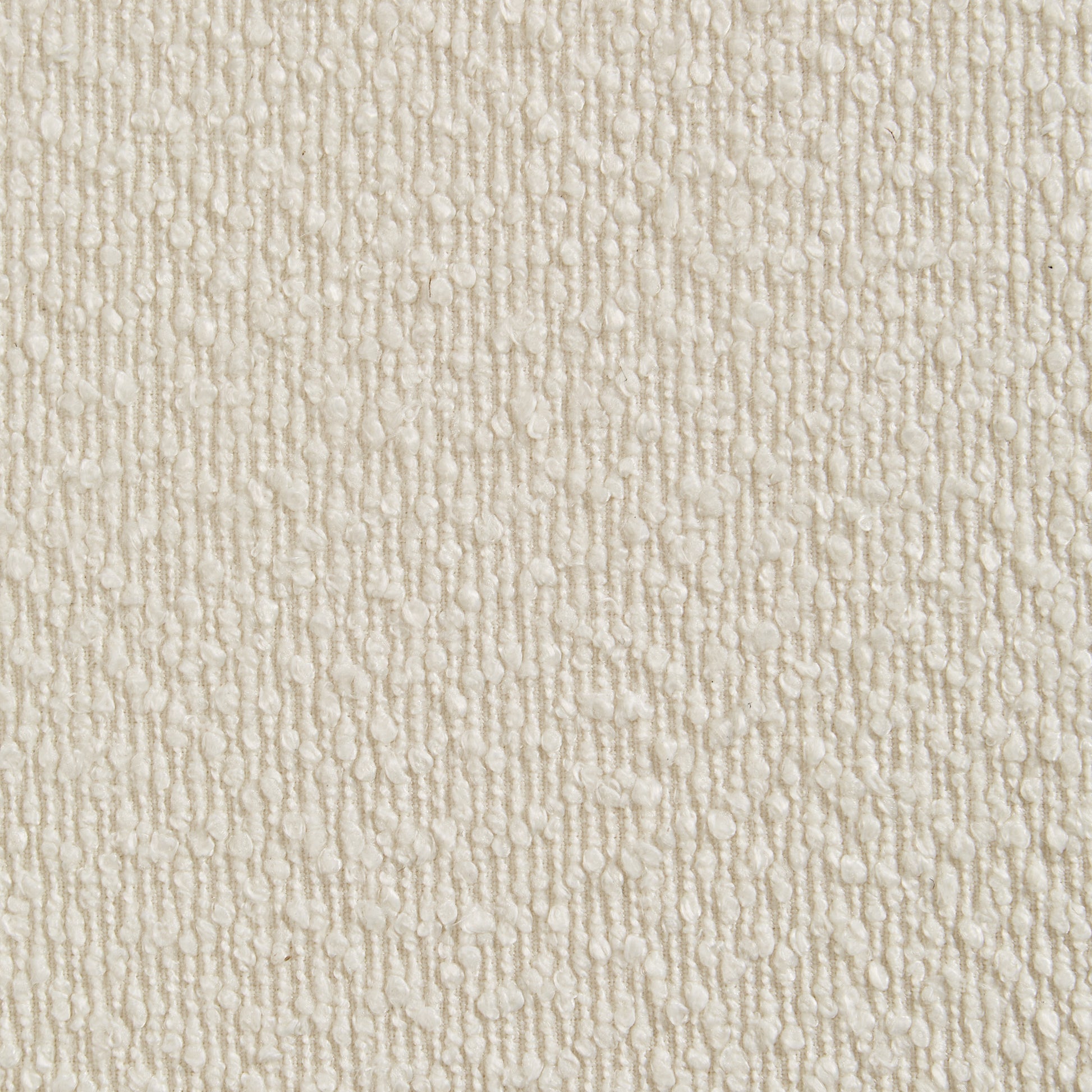 Eureka Ergonomic Close-up of ivory bouclé fabric texture with vertical cords and looped pile.