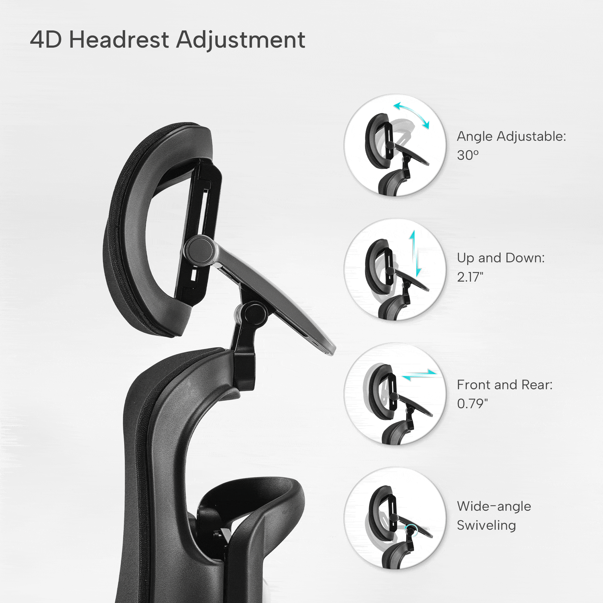Axion Grey 4d headrest fabric