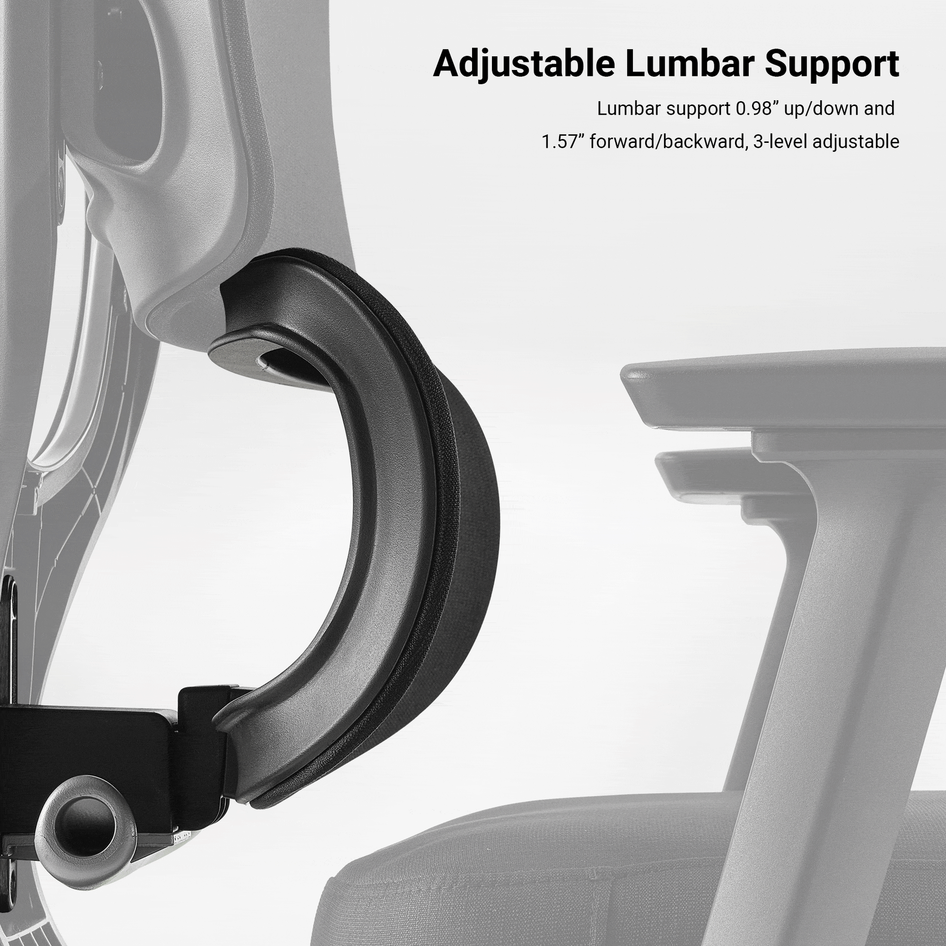 Axion grey fabric adjustable lumbar support