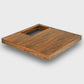 47" Square Solid-Wood Coffee Table with Sunken Small Desktop