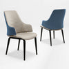Juliet, Dining Arm Chairs Set of 2, Brown/Blue - Blue