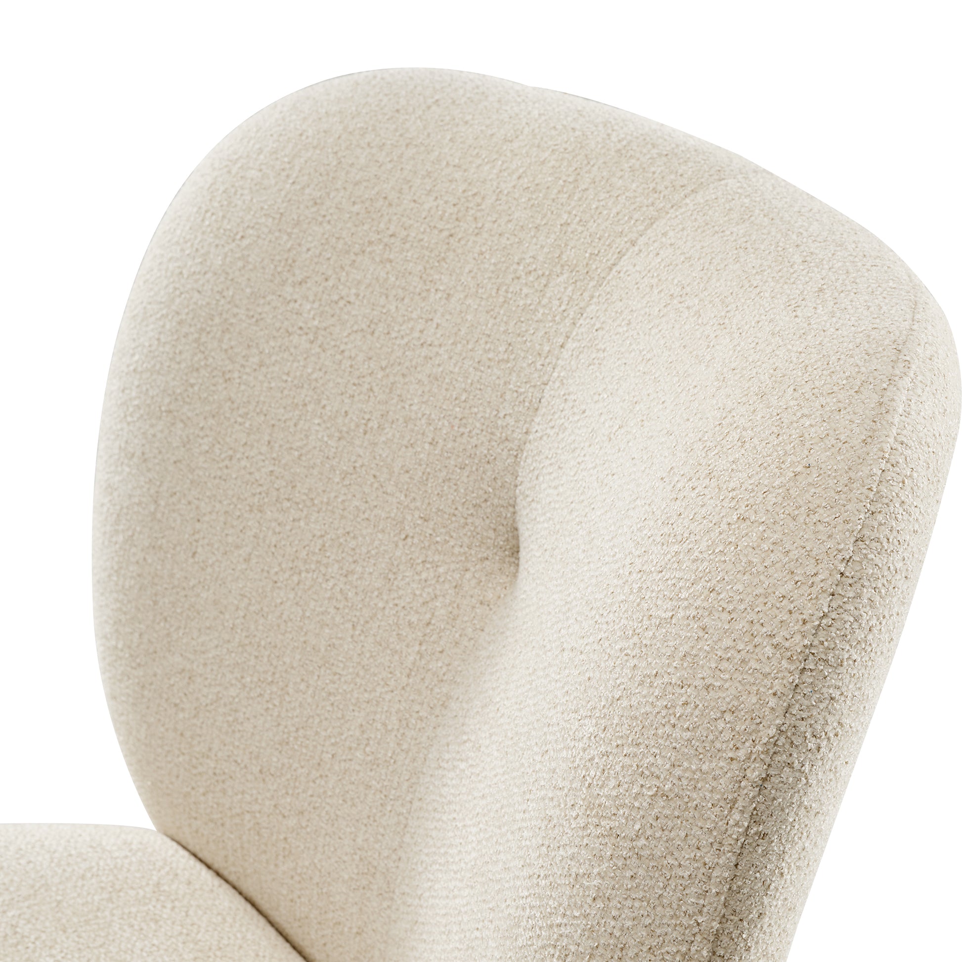 Sage Dining Chair Detail: Off-White Textured Upholstery, Modern Dining Room Chair.