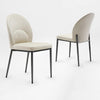 Chic, Upholstered Dining Side Chair Set of 2, Off-White - Off-White