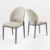 Chic, Upholstered Dining Side Chair Set of 2, Off-White - Off-White