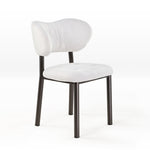 Nibbles Upholstered Dining Side Chairs Set of 2, White With Geometric Pattern.
