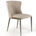 Beige Aurelia Upholstered Dining Chair With Metal Legs - Modern and Elegant Design.