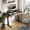 Standing Desk with Drawers, Wood Finish (47'' /55'') - Black & Rustic Gray