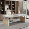Zen Pro Executive Standing Desk (86"x39") - White & Maple