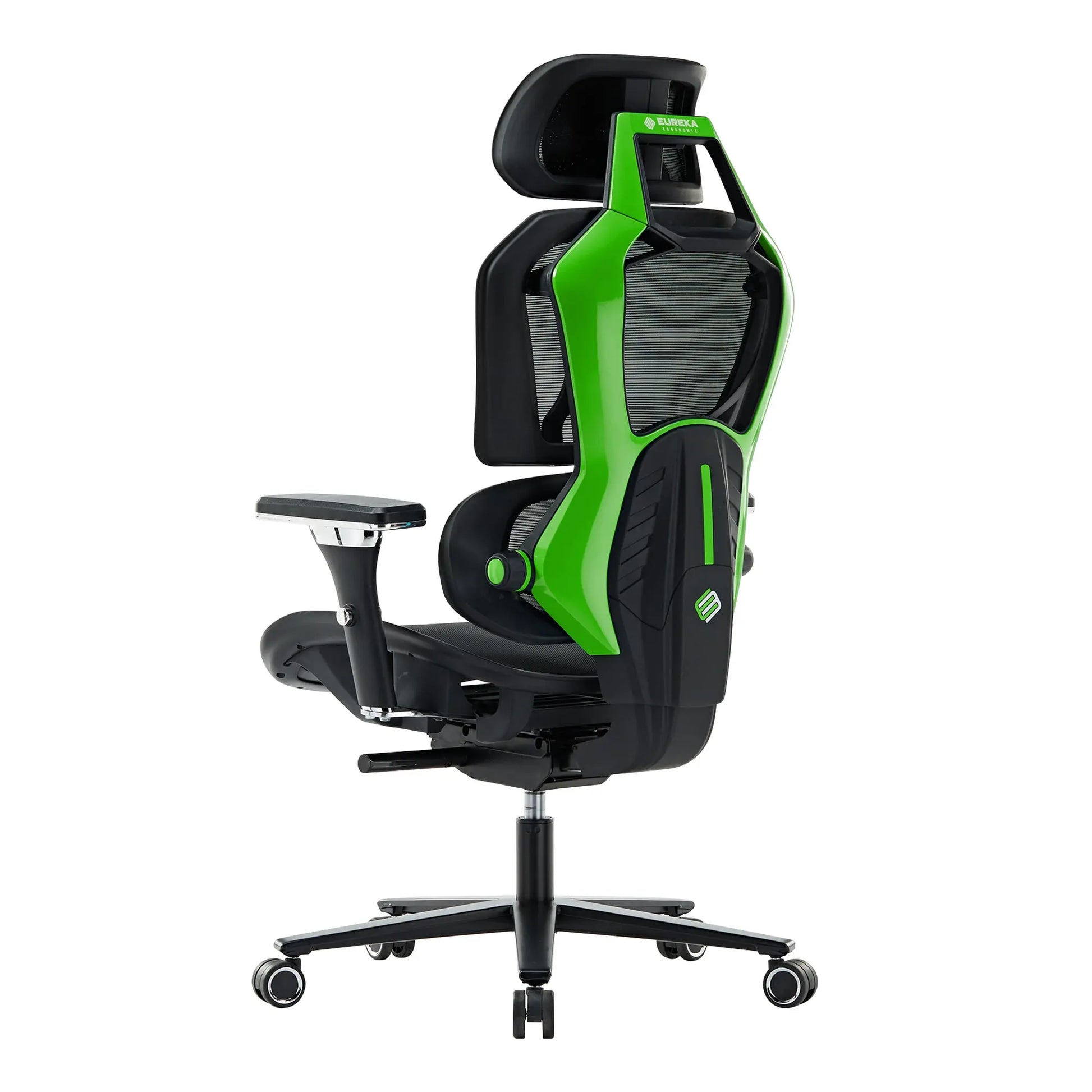 Eureka Ergonomic Typhon Hybrid Gaming Chair in Black and Green. Ergonomic Design for Gaming and Home Office.
