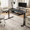 L-Shaped Standing Desk with Accessories Set (60"x23") - Black