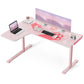 Eureka 60'' L shaped Computer Desk with Cable Management System, Pink, Left Side