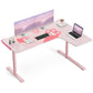 Eureka 60'' L shaped Computer Desk with Cable Management System, Pink, Right Side