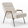 Lumina, Upholstered Lounge Chair with Armrest - White