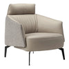 Napa Leather Comfort Ivory Lounge Chair - Beige