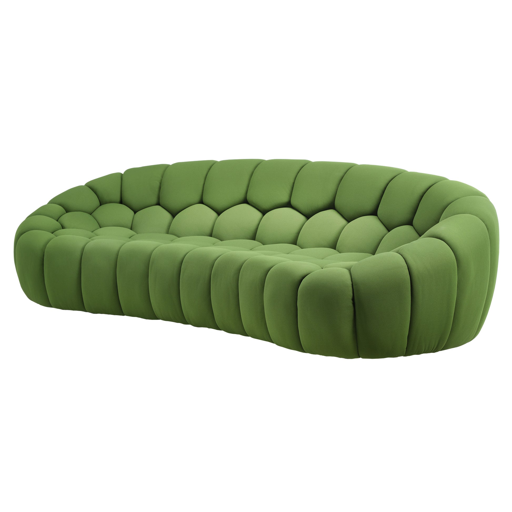 Luca Modern Green 3-Seater Sofa With Bubble Design, Modern Living Room Furniture.