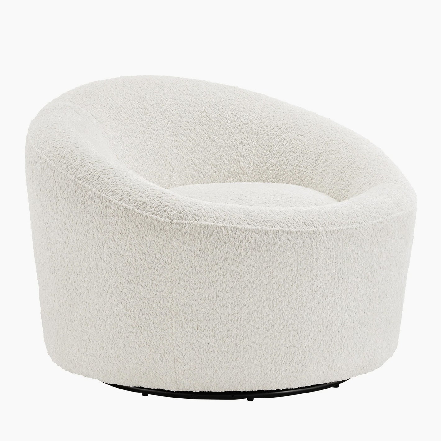 Elison Upholstered Swivel Chair in White, a Modern, Comfortable Swivel Accent Chair for Living Room Or Office Space.
