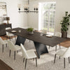 90"-129" Extendable Dining Table With Sintered Stone Desktop, Black - Black