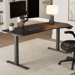 Eureka Ergonomic Heptagon Standing Desk With Dual Monitors and Ergonomic Chair. Modern Home Office Setup.