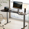 Cashew Shape Standing Desk (70"x39") - Smoked Oak Brown