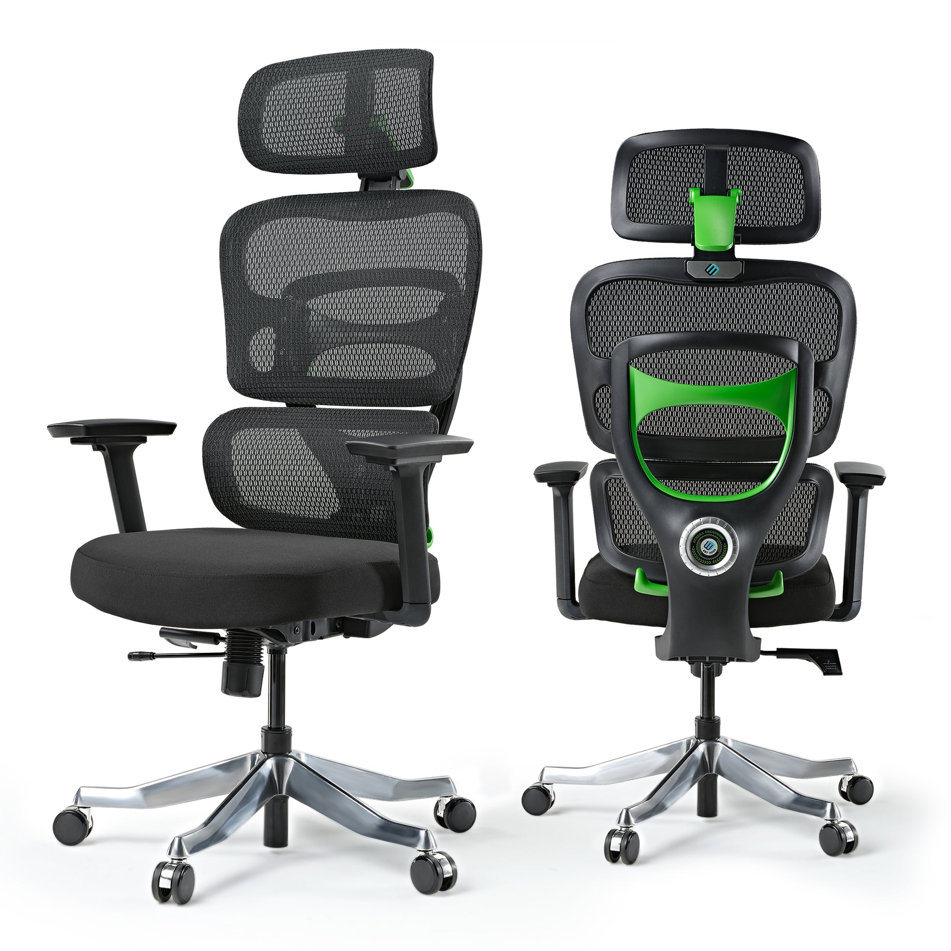 Axion Ergonomic Hybrid Chair: Black Mesh, Adjustable Headrest, Ergonomic Design for Gaming and Work.