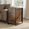 28" File Storage Cabinet With Office Four-Drawers, Walnut - Walnut & Gray