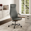 Serene Aaron, Genuine Leather Executive Office Chair - Gray