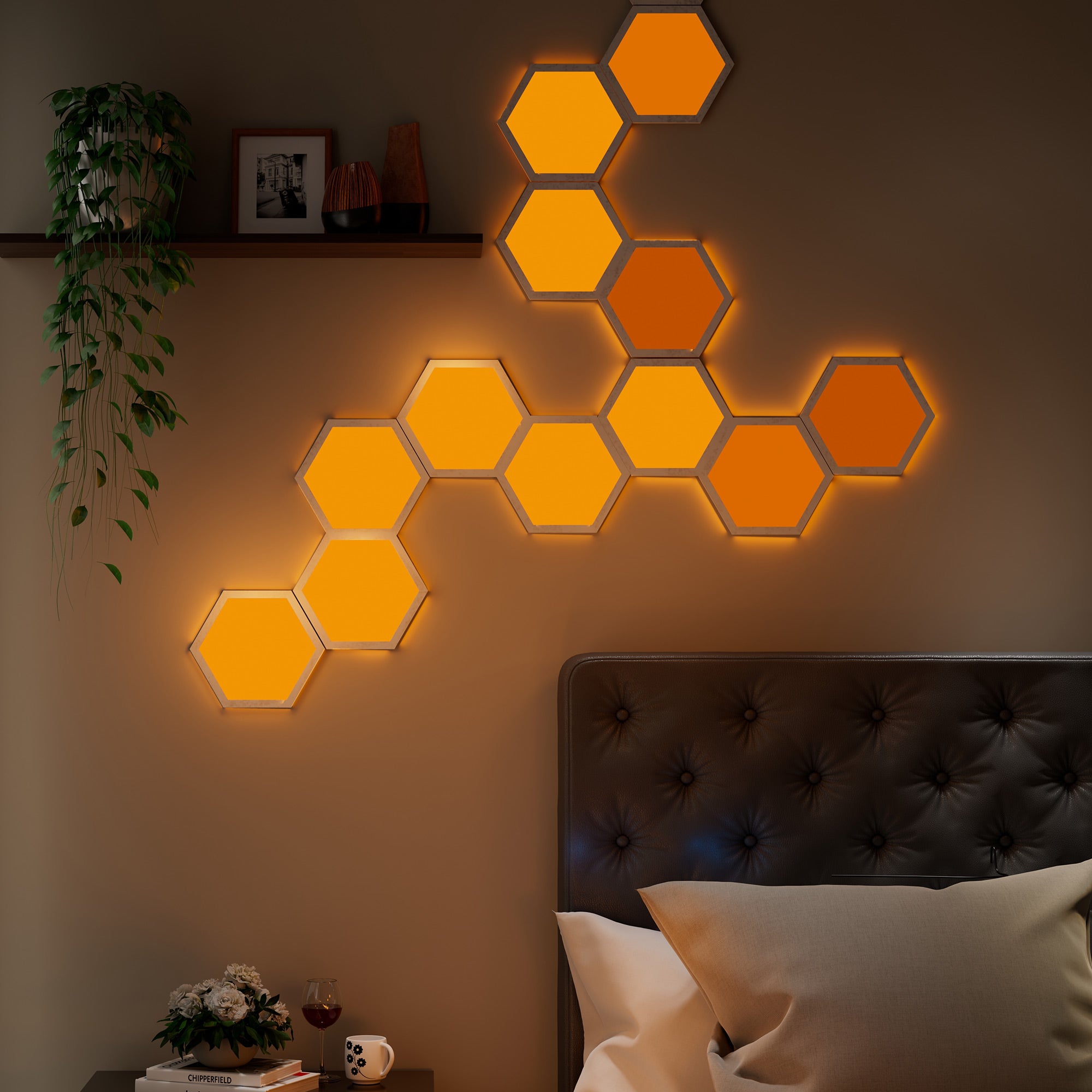 Large Wall Art Adjustable Wall Lights RGB Light Panel with Control
