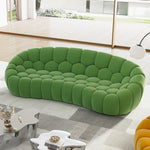 Luca Modern Green 3-Seater Sofa, Bubble-Inspired Design, Vibrant Emerald Color, Modern Living Room Decor.