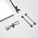 Eureka Ergonomic Magnetic Cable Ties for Organized Office and Gaming Accessories, Gray Color.
