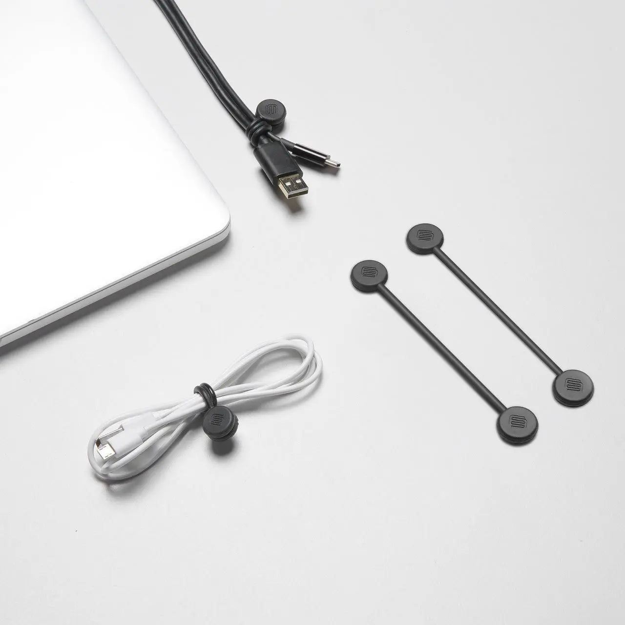 Eureka Ergonomic Magnetic Cable Ties for Organized Office and Gaming Accessories, Gray Color.