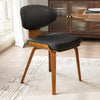Mid-century & Wood Mixed Dining Chairs Set of 2, Black - Black