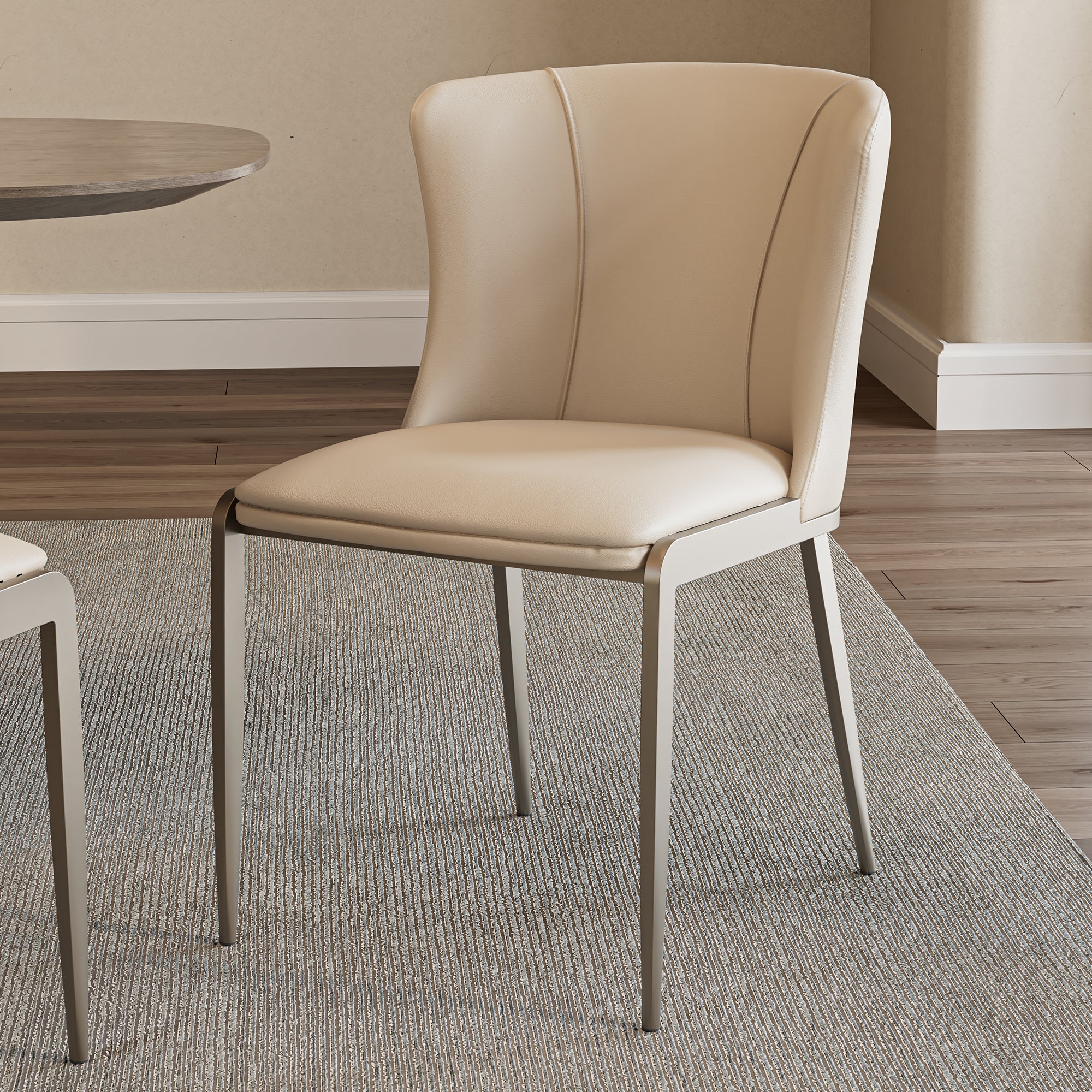 Eureka Ergonomic Modern Beige Minimalist Dining Room Chair Set of 2