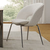 Modern Thread-Patterned Velvet Dining Chair 1 PC, Off-White - Off-White