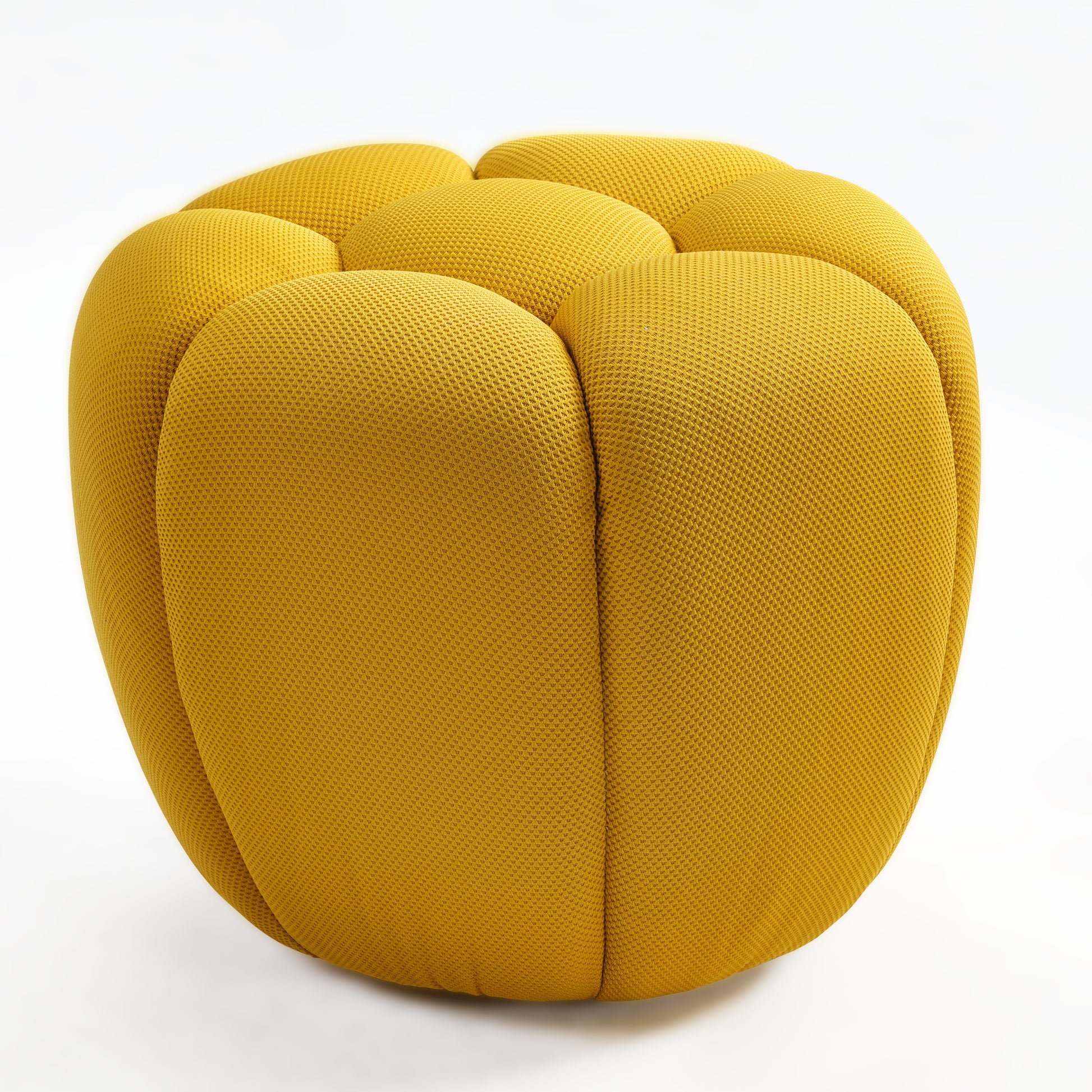 Luca Sofa Ottoman in Mustard Yellow. Modern Floral Design With Durable Linen Blend Fabric, Perfect for Living Room.
