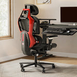 Eureka Ergonomic Typhon Hybrid Gaming Chair in Black and Red, Perfect for Home Office and Gaming.